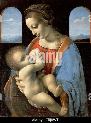 Leonardo da Vinci Madonna Litta 1490-91 Musée de l'Ermitage Banque D'Images