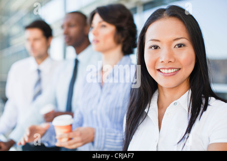 Close up de businesswomans smiling face Banque D'Images