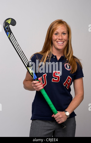 American field hockey player Lauren Crandall Team USA au Sommet des médias à Dallas, TX de l'avance des Jeux Olympiques de Londres 2012 Banque D'Images
