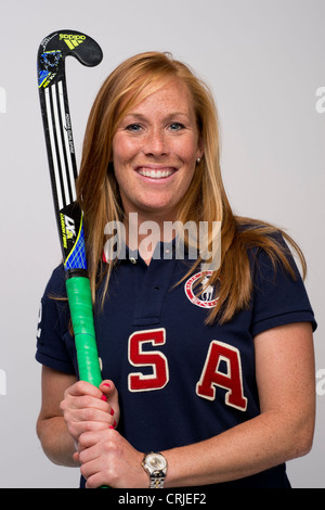 American field hockey player Lauren Crandall Team USA au Sommet des médias à Dallas, TX de l'avance des Jeux Olympiques de Londres 2012 Banque D'Images
