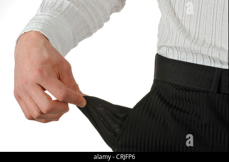 Man showing his vide poche du pantalon Banque D'Images