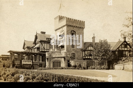 Immense et magnifique manoir Tudor Anglais fortifiée Banque D'Images