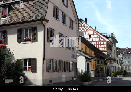 Vieille Ville de Winterthur, paysage de dimanche matin, Suisse Banque D'Images