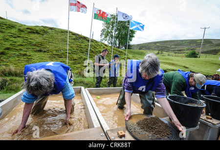 UK Gold Panning Championships au village de Wanlockhead, Dumfries et Galloway, Écosse Banque D'Images