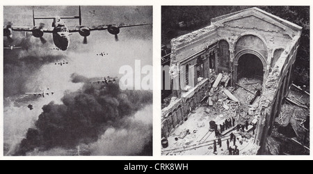 'Cause à effet', un collage sur les effets des bombardements aériens Banque D'Images