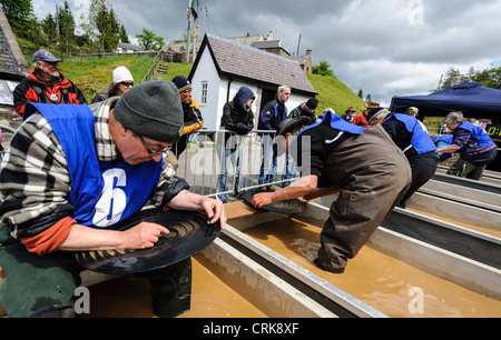 UK Gold Panning Championships au village de Wanlockhead, Dumfries et Galloway, Écosse Banque D'Images