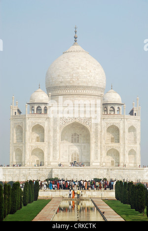 Taj Mahal (vue partielle), Agra, Uttar Pradesh, Inde, UNESCO World Heritage Site. Banque D'Images