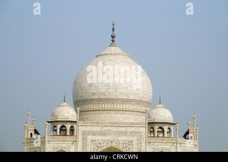 Taj Mahal (vue partielle), Agra, Uttar Pradesh, Inde, UNESCO World Heritage Site. Banque D'Images