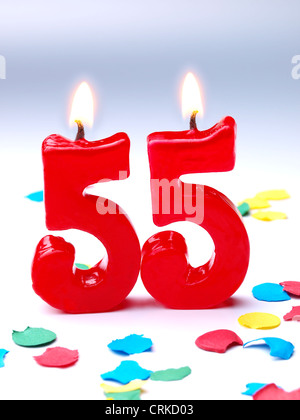 Anniversaire - anniversaire 55 bougies montrant Nr. Banque D'Images