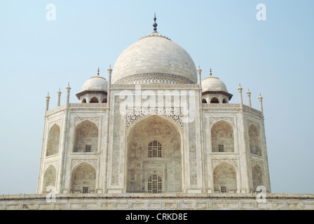 Taj Mahal (vue partielle), Agra, Uttar Pradesh, Inde, UNESCO World Heritage Site. Banque D'Images