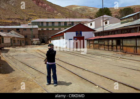 La vieille ville fantôme minière de Pulacayo, Bolivie, du patrimoine industriel, a lié à Butch Cassidy et le Kid Banque D'Images