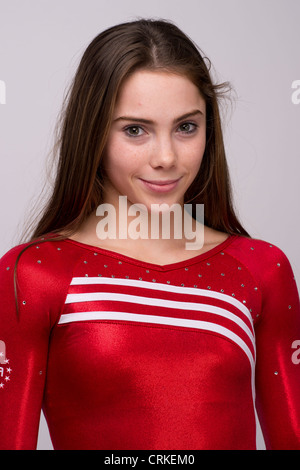 Gymnaste américaine McKayla Maroney au niveau de l'équipe USA Media Summit de Dallas, TX à l'avance des Jeux Olympiques de Londres de 2012. Banque D'Images