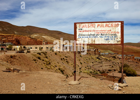 La vieille ville fantôme minière de Pulacayo, Bolivie, du patrimoine industriel, a lié à Butch Cassidy et le Kid Banque D'Images