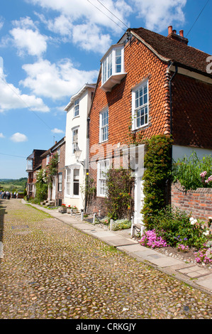 Rue Pavée, dans la ville historique de Rye, East Sussex, UK Banque D'Images