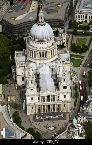 Vue aérienne de la Cathédrale St Paul, London EC4 Banque D'Images