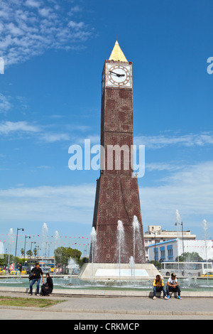 La tour de Big Ben horloge dans le centre-ville de Tunis, Tunisie Banque D'Images