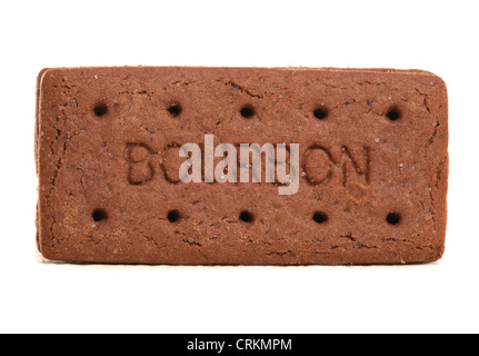 Biscuit Bourbon sur fond blanc Banque D'Images