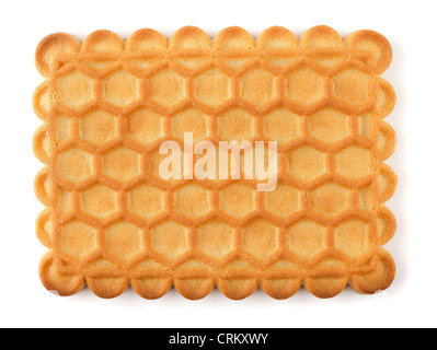 Biscuit miel top view isolated on white Banque D'Images