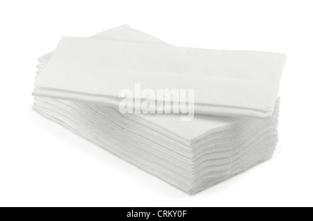 Pile de papier de soie blanc l isolated on white Banque D'Images