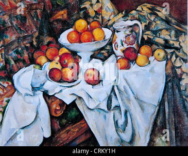 Paul Cézanne - Nature morte avec des pommes et des oranges Banque D'Images