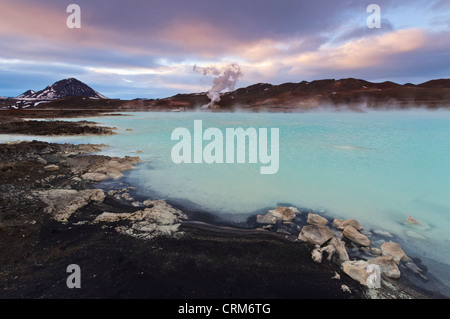 Usine de diatomite Bjarnarflag géothermique et près du lac Myvatn Reykjahlid Islande du Nord EU Europe Banque D'Images