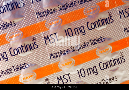 Le sulfate de morphine sous blister Banque D'Images