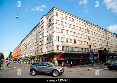 Tournant à partir de la voiture sortie Folkungagatan street à Götgatan street de Södermalm, à Stockholm Suède Europe Banque D'Images