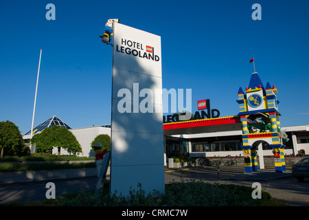 Enseigne à l'extérieur de l'hôtel Legoland BILLUND, Danemark Banque D'Images