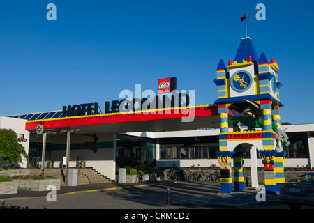 Enseigne à l'extérieur de l'hôtel Legoland BILLUND, Danemark Banque D'Images