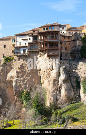 Casas Colgadas (maisons suspendues) dans la ville médiévale de Cuenca, dans La Mancha, Espagne Banque D'Images