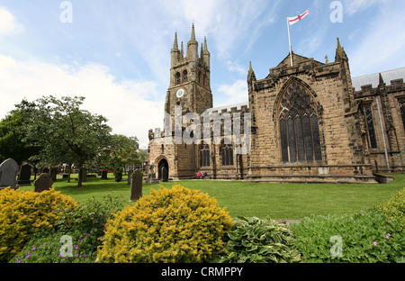 14e siècle, l'église de St Jean Baptiste dans le village de Tideswell to Derbyshire connu comme la Cathédrale du pic Banque D'Images