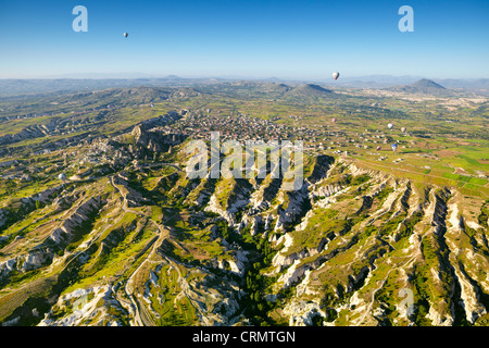 La Cappadoce - Turquie, vue depuis le ballon autour de Nevsehir, volant au-dessus de la Cappadoce en montgolfière, l'UNESCO Banque D'Images