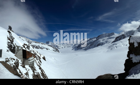 Le Grand Glacier d'Aletsch vu de Jungfraujoch Banque D'Images