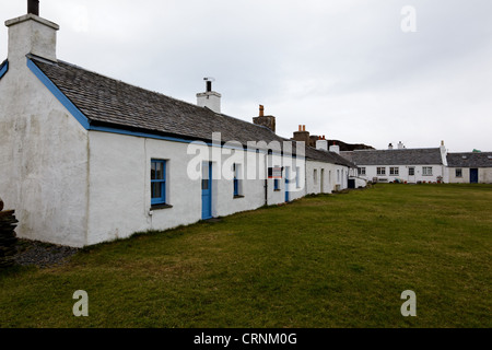 Quarryman's cottages traditionnels sur Easdale Island. Banque D'Images