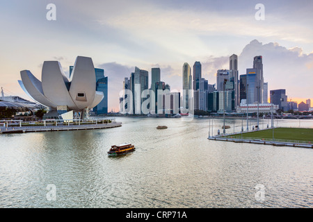 L'Asie du Sud Est, Singapour, augmentation de la vue sur le centre-ville et Marina Bay Banque D'Images