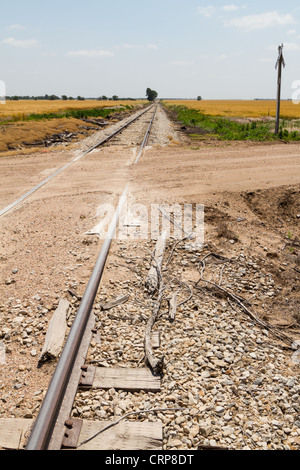 Passage à niveau non protégé Rural Banque D'Images