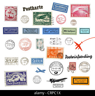 Des timbres et des étiquettes à partir de l'Allemagne, surtout depuis les années 1930 - 1950