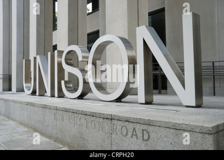 Siège de l'union de la fonction publique Unison dans Euston Road. Banque D'Images