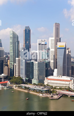 L'Asie du Sud Est, Singapour, augmentation de la vue sur le centre-ville et Marina Bay Banque D'Images