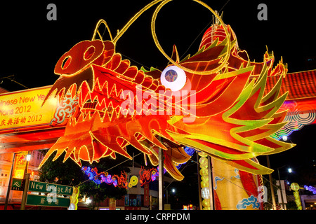 L'Asie du Sud Est, Singapour, New Bridge Road, Chinatown, les célébrations du Nouvel An chinois Banque D'Images