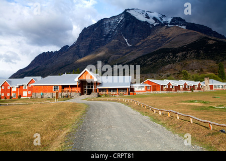 Hôtel Las Torres dans le Parc National des Torres del Paine Banque D'Images