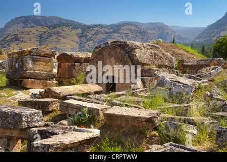 Hierapolis - Turquie, ruines de la ville antique, le tombeau de la nécropole, l'UNESCO Banque D'Images