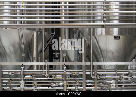 Cuves de fermentation, brasserie dogfish head, Milton, Massachusetts, USA Banque D'Images