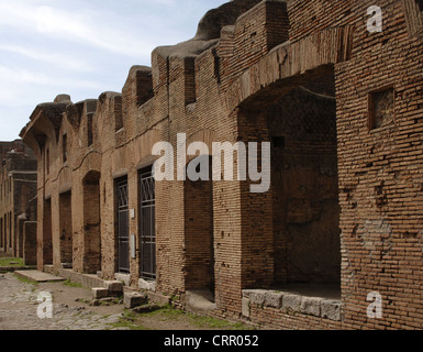 Ostia Antica. Maison de Diana vu depuis le sud-est, de par l'intermédiaire de Diana. L'Italie. Banque D'Images