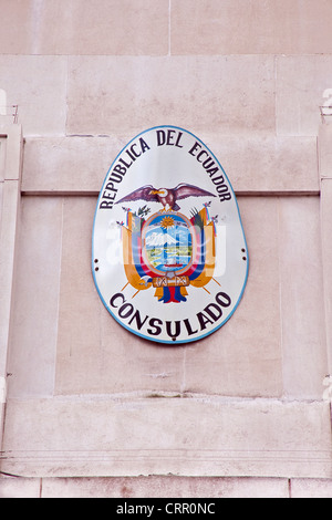 Londres, Trafalgar Square Le consulat équatorien à l'Ouganda Chambre Juin 2012 Banque D'Images