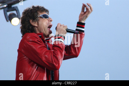 Mick Jagger lors d'un concert des Rolling Stones à Berlin Banque D'Images