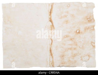 Vieux papier sale isolated on white Banque D'Images