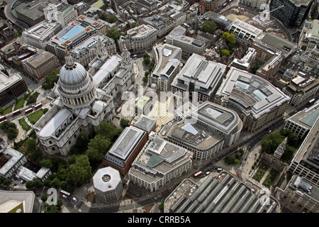 Vue aérienne de Paternoster Square à côté de la Cathédrale St Paul, London EC4 Banque D'Images