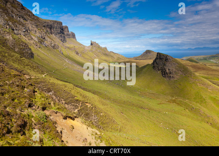 Le Quiraing, un glissement de terrain sur la face est de Meall na Suiramach Banque D'Images