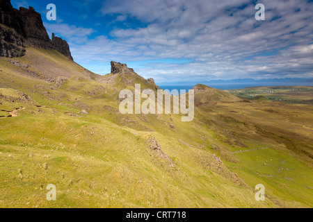 Le Quiraing, un glissement de terrain sur la face est de Meall na Suiramach Banque D'Images